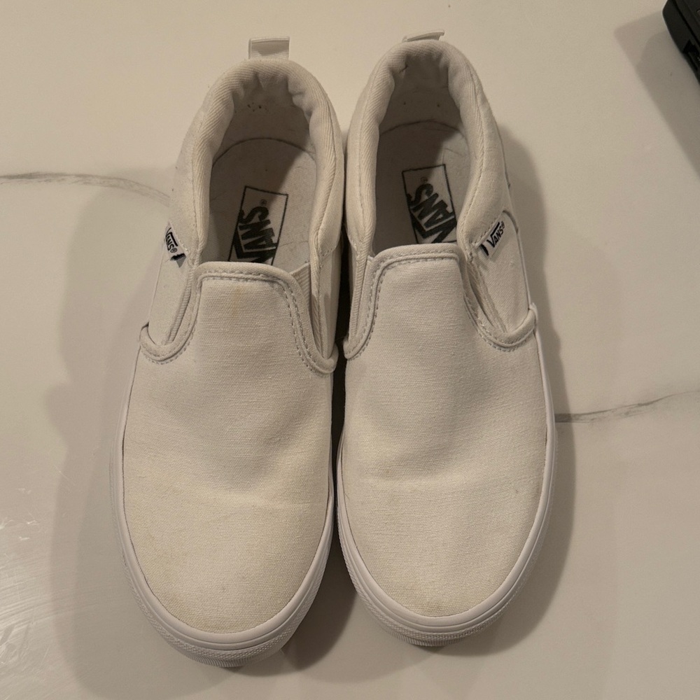 Vans Kids Classic White Slip-On Sneakers